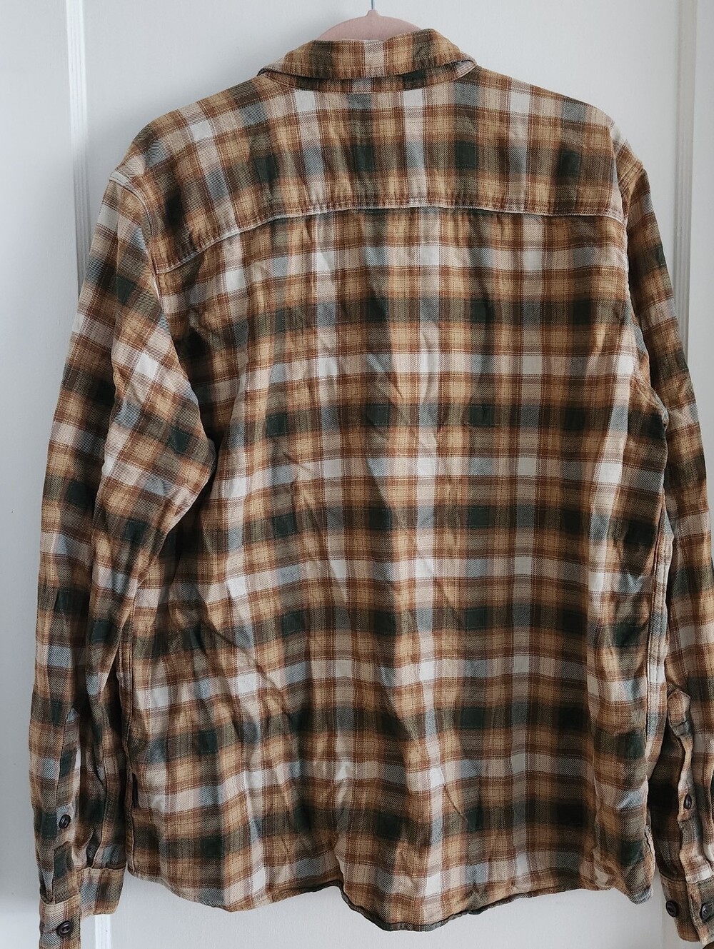 Brown And Grey Plaid Flannel Button Up Patagonia Size Large - Picture 6 of 8